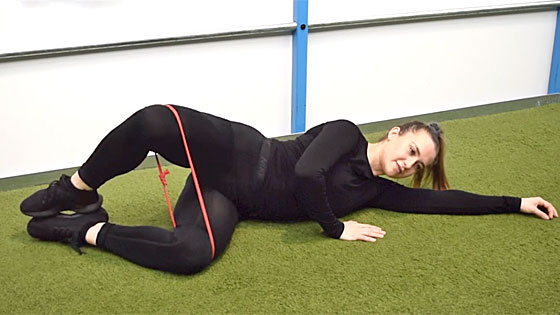 Clam in flexion activation exercises
